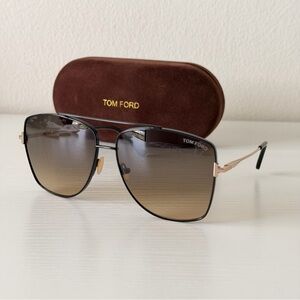 Tom Ford Reggie TF838 01B Gradient Black/Yellow Sunglasses, Authentic